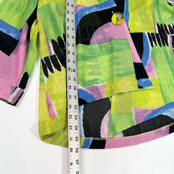 Joseph Ribkoff Sweater Women 12 free Mesh Asymmetric Lagenlook artsy art to wear - Picture 3 of 12